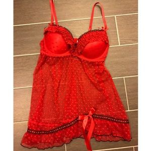 Red lace teddy